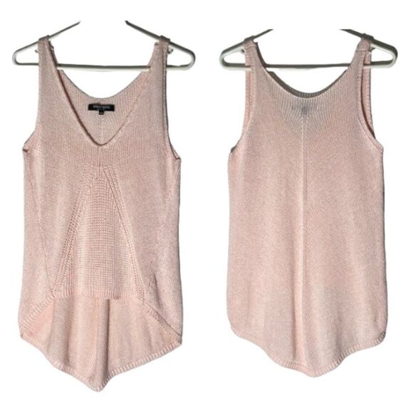 Vivian Shyu Italy Women's Pink Knit V-Neck Tank High-Low Hem NWOT Size Medium - Picture 1 of 11
